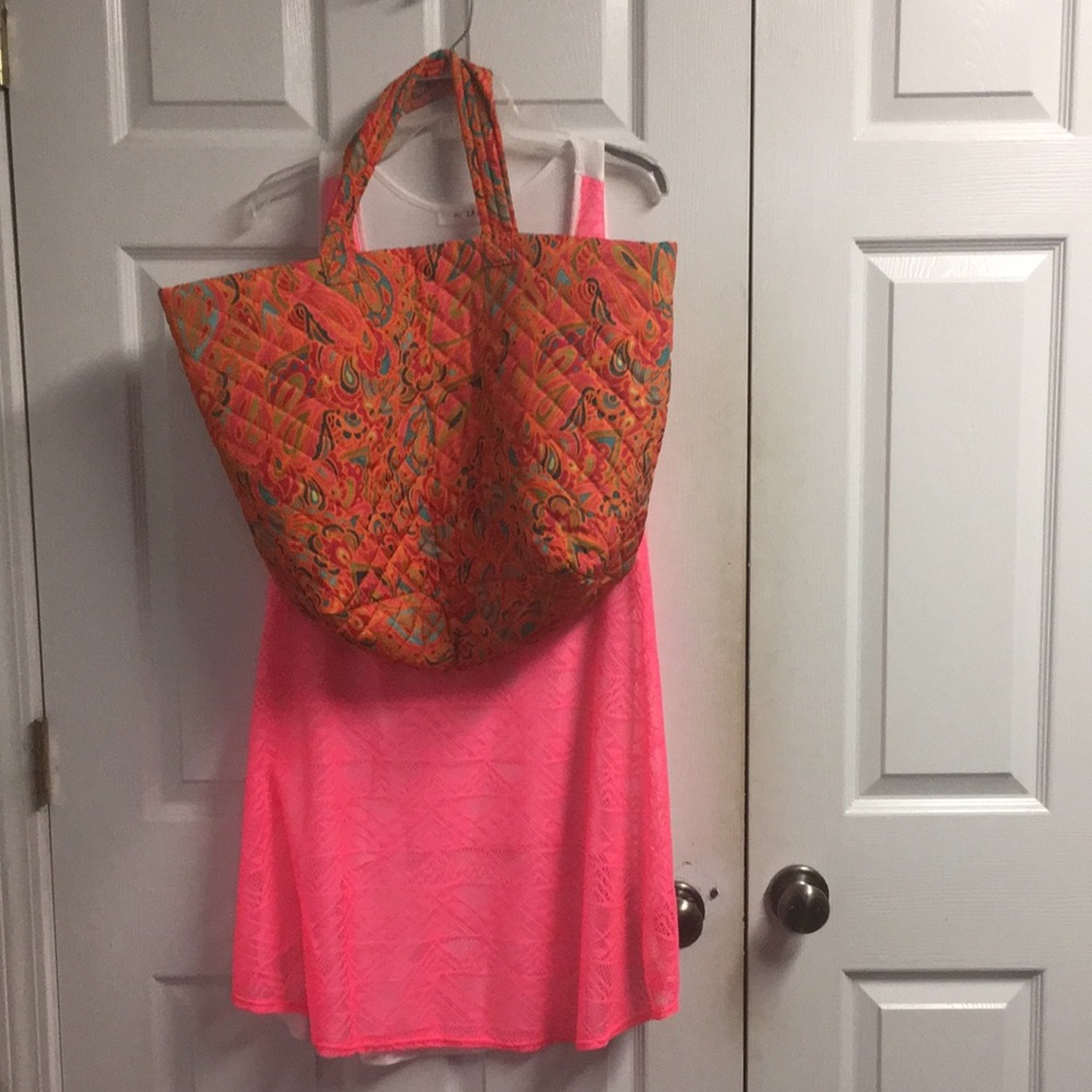 Swim coverup and matching tote